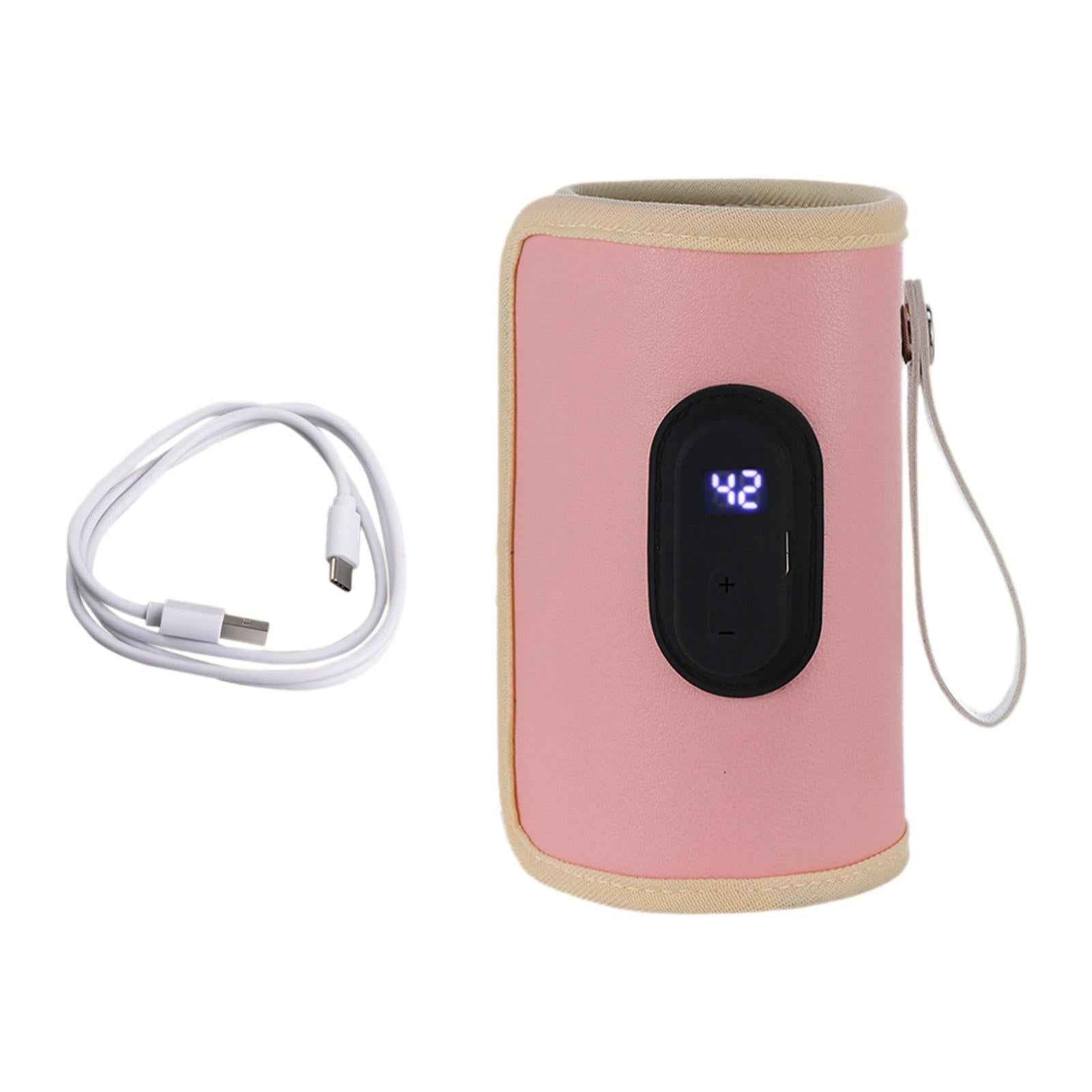Portable Bottle Warmer Milk Breast Milk Bottle Heater for Business Trip Home Pink