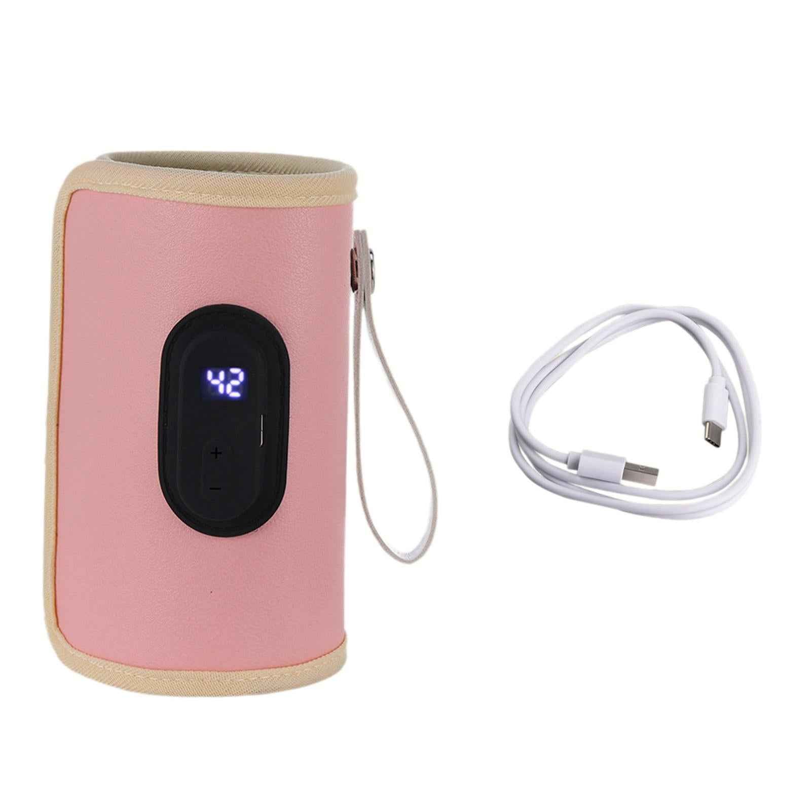 Portable Bottle Warmer Milk Breast Milk Bottle Heater for Business Trip Home Pink
