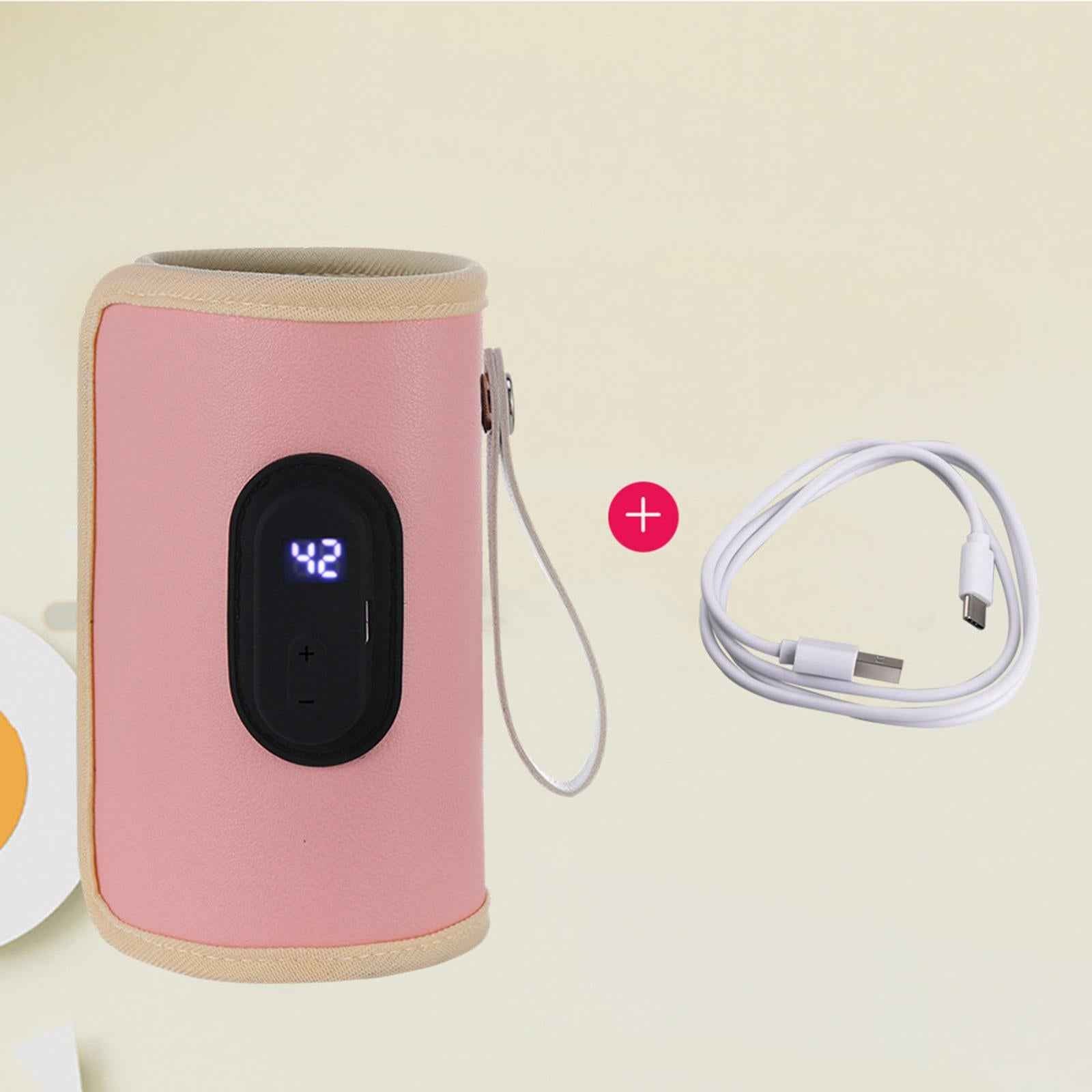Portable Bottle Warmer Milk Breast Milk Bottle Heater for Business Trip Home Pink