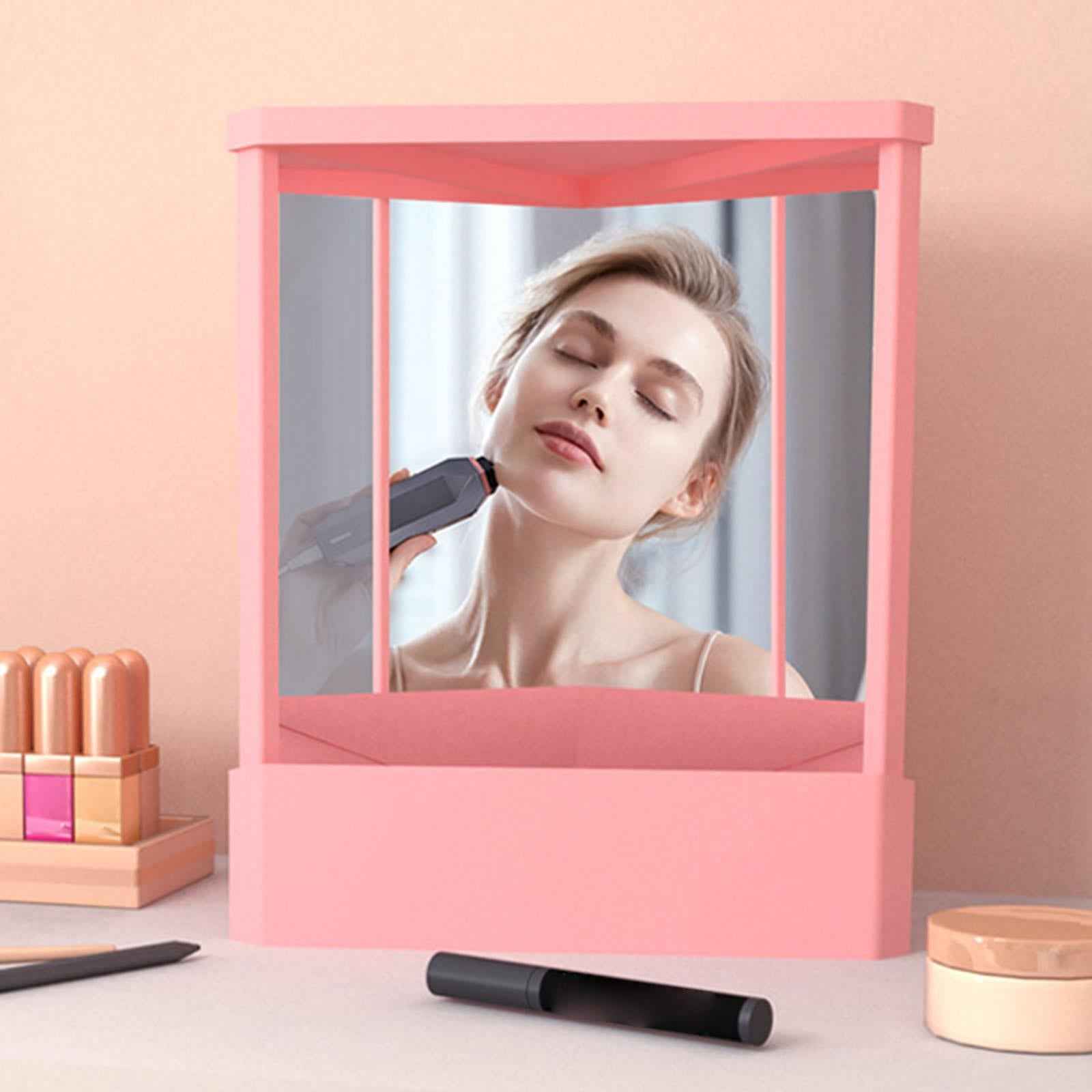 Non Reversing Mirror Versatile Use Inverted Mirror for Dresser Bedroom Table pink
