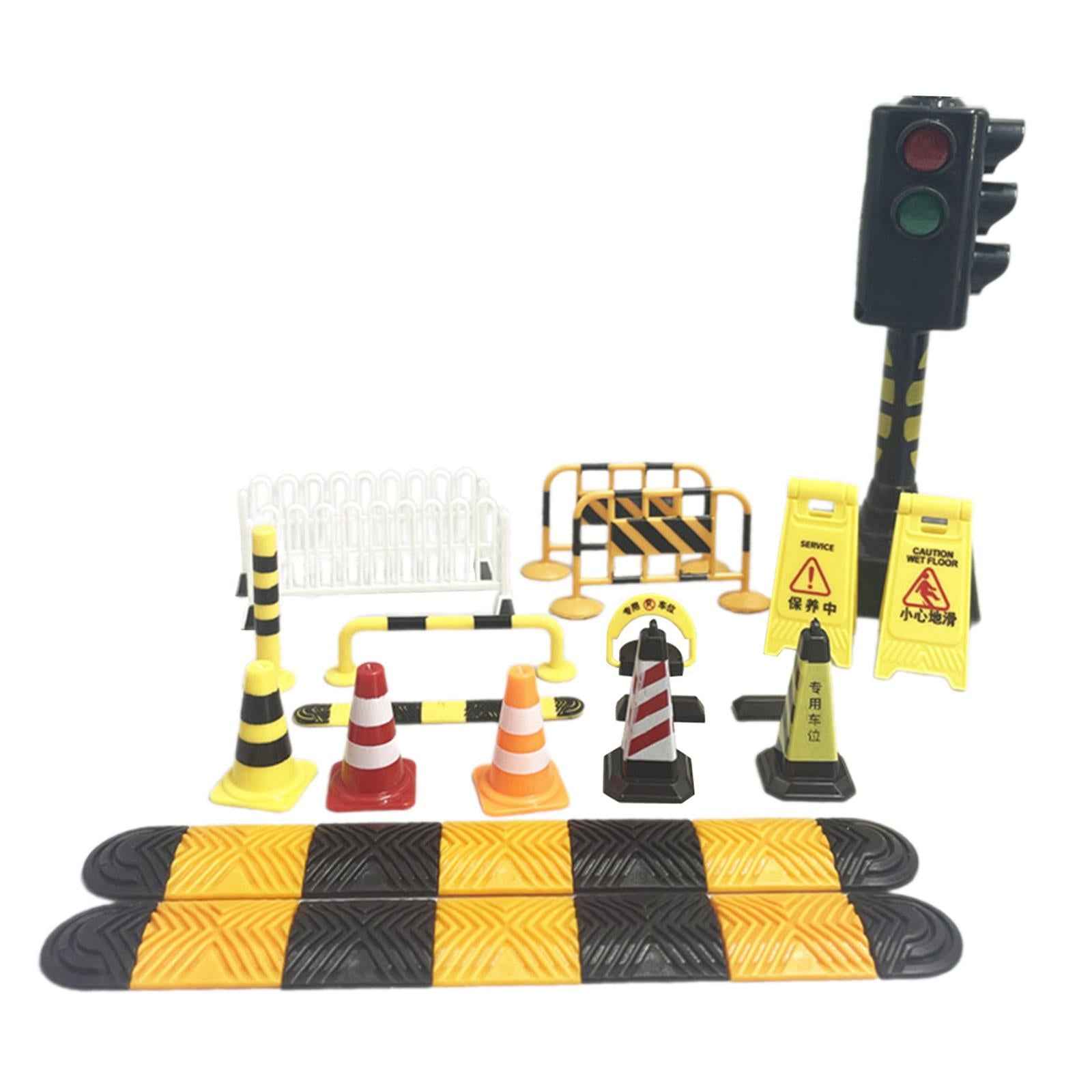 Road Signs Game Mini Street Road Signs Playset for Toddlers Boys Girls Gifts