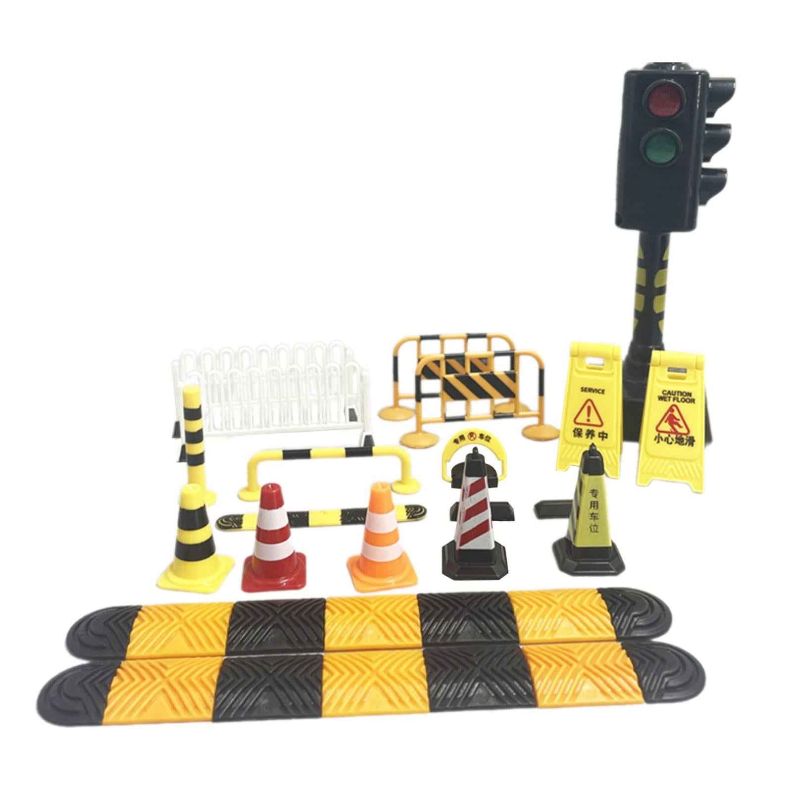Road Signs Game Mini Street Road Signs Playset for Toddlers Boys Girls Gifts