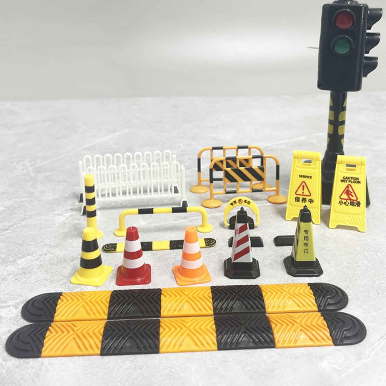 Road Signs Game Mini Street Road Signs Playset for Toddlers Boys Girls Gifts