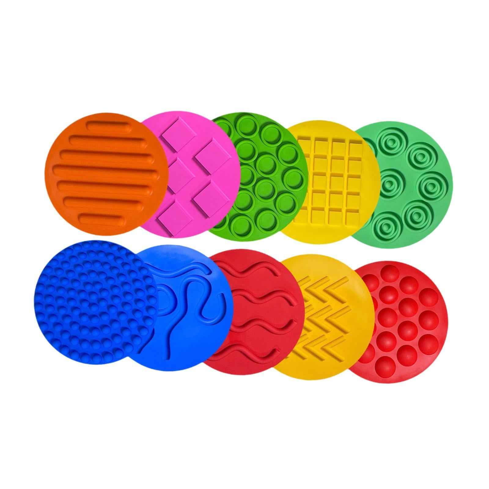 10x Sensory Pads Portable Sensory Silicone Mats for Boys Girls Kids Activity