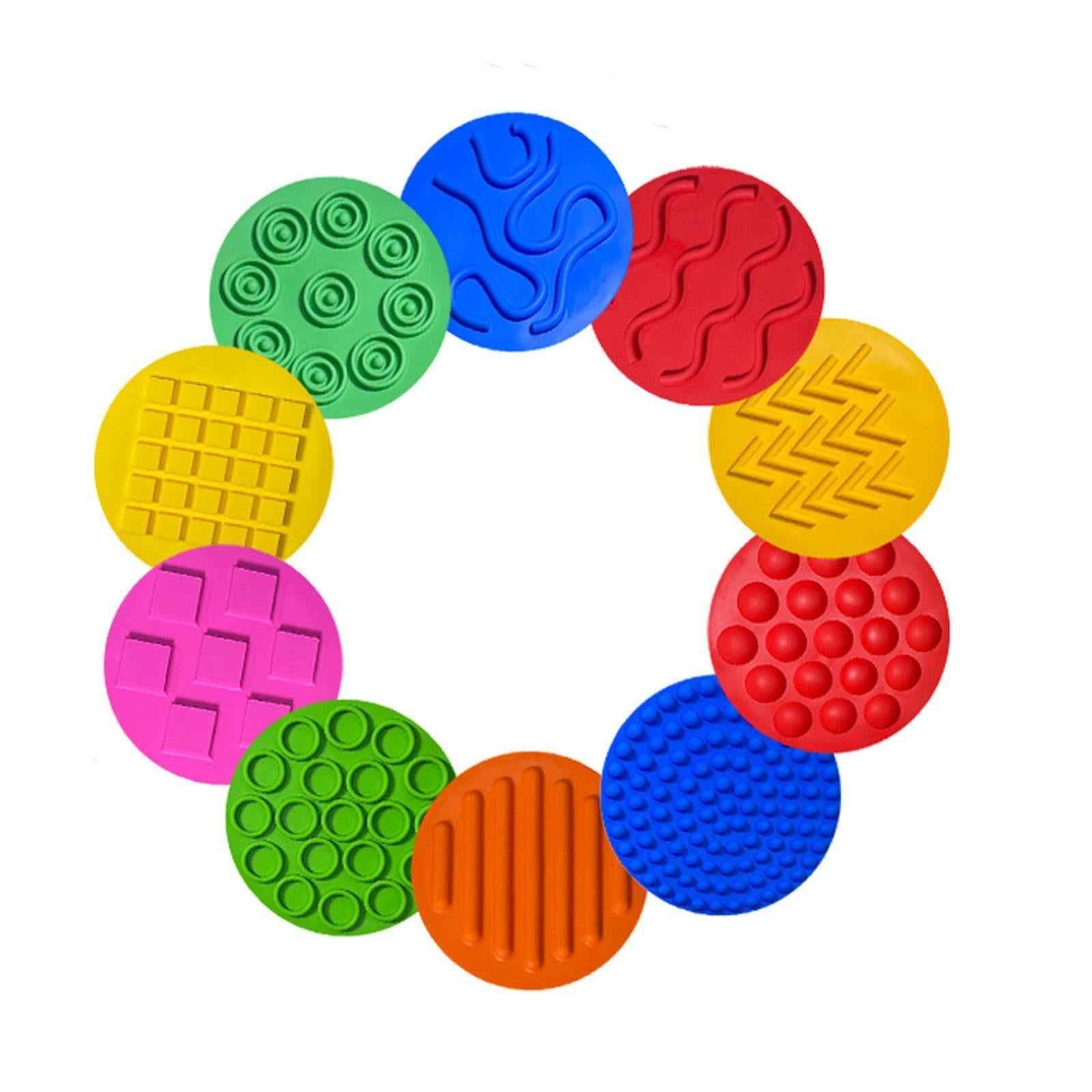 10x Sensory Pads Portable Sensory Silicone Mats for Boys Girls Kids Activity
