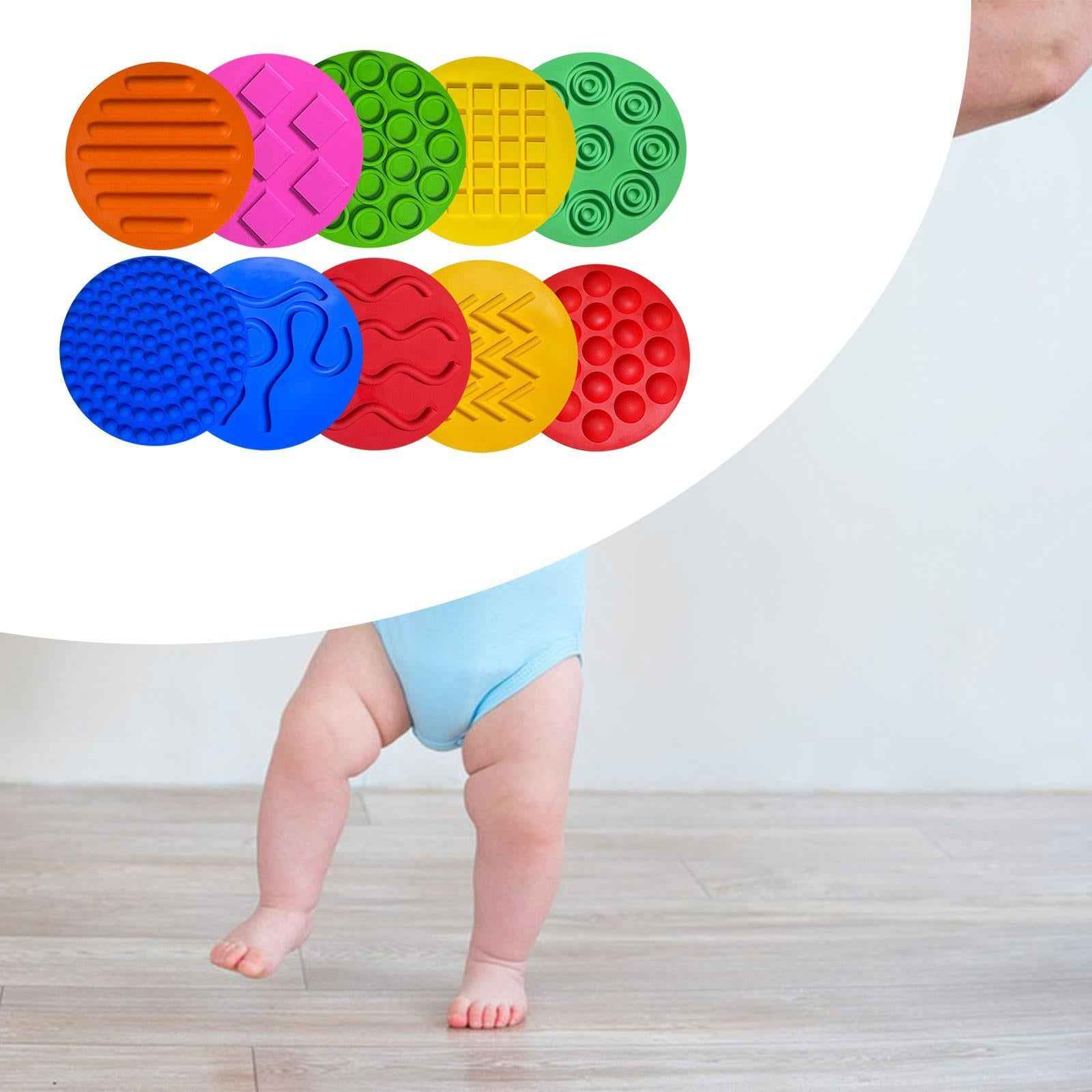 10x Sensory Pads Portable Sensory Silicone Mats for Boys Girls Kids Activity