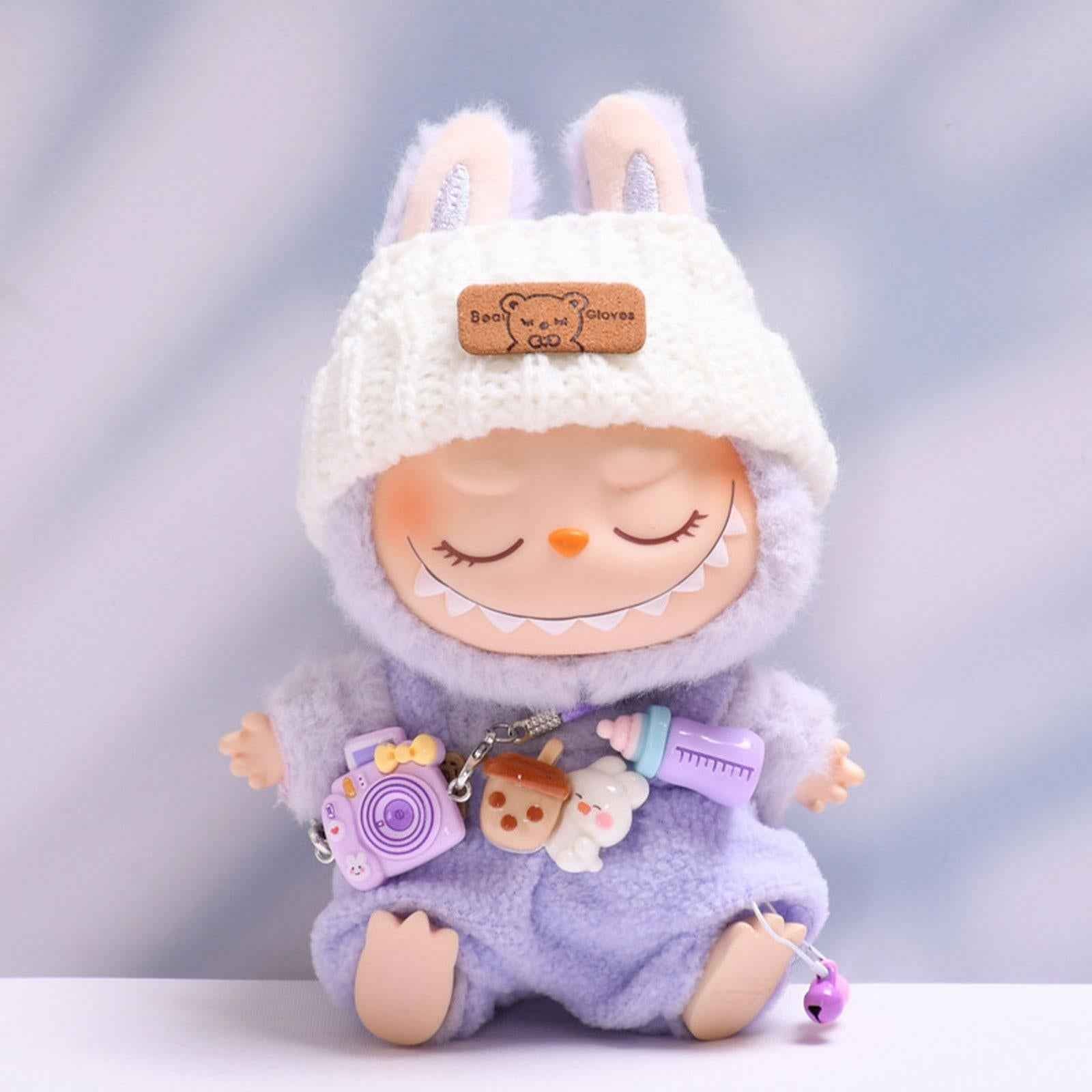 Plush Doll Clothes Cute Educational Coordination Doll Clothing for 17cm Doll Purple