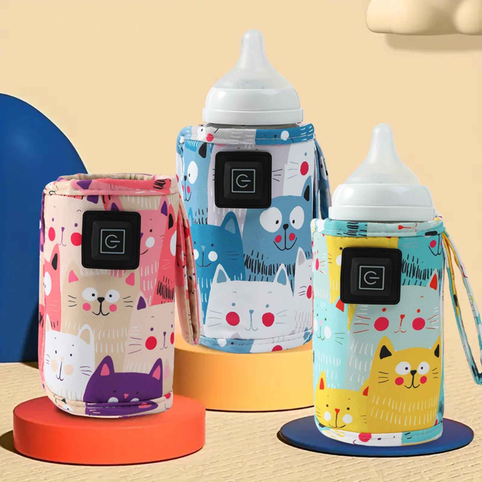 USB Bottle Warmer Fast Heating Milk Heater Cover for Home Traveling Car Pink