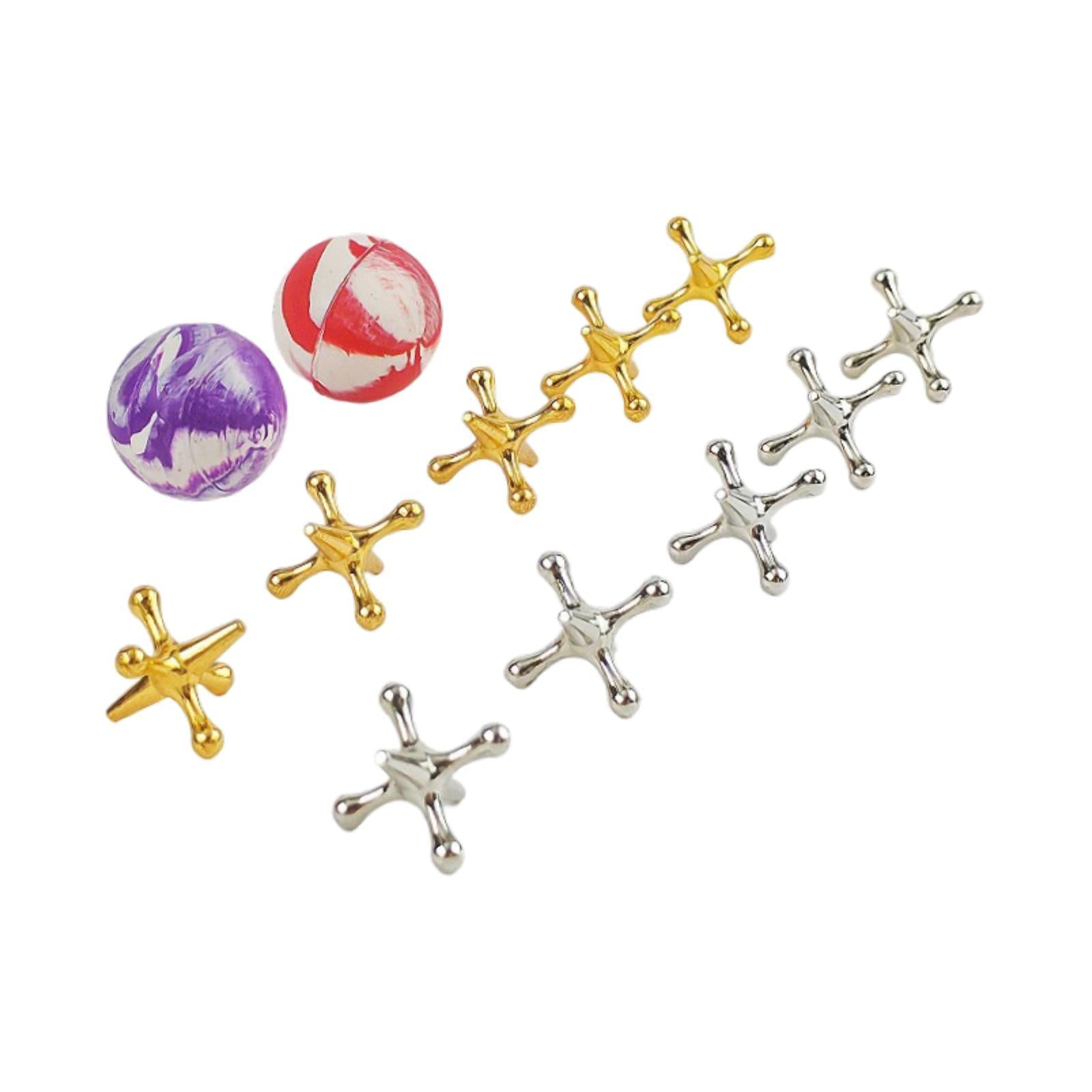 2xJacks Game with Ball Metal Table Games for Kids' Activities Halloween Easter