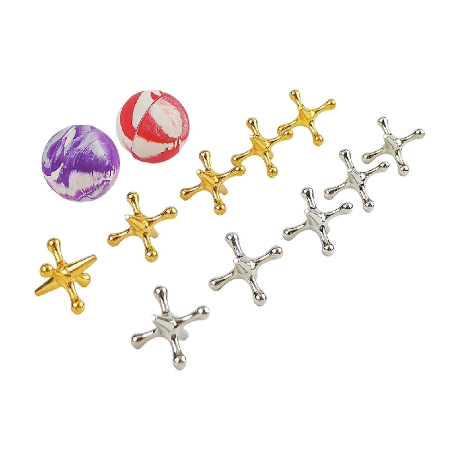 2xJacks Game with Ball Metal Table Games for Kids' Activities Halloween Easter