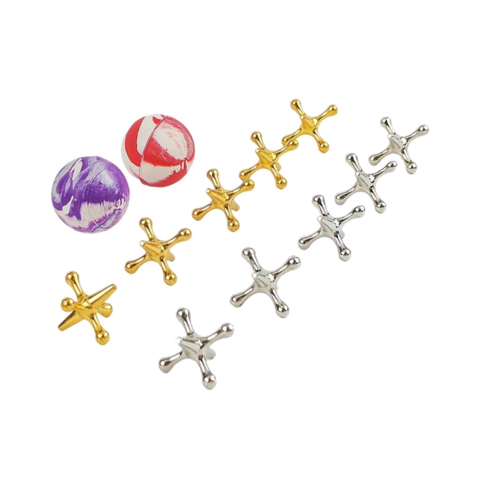 2xJacks Game with Ball Metal Table Games for Kids' Activities Halloween Easter