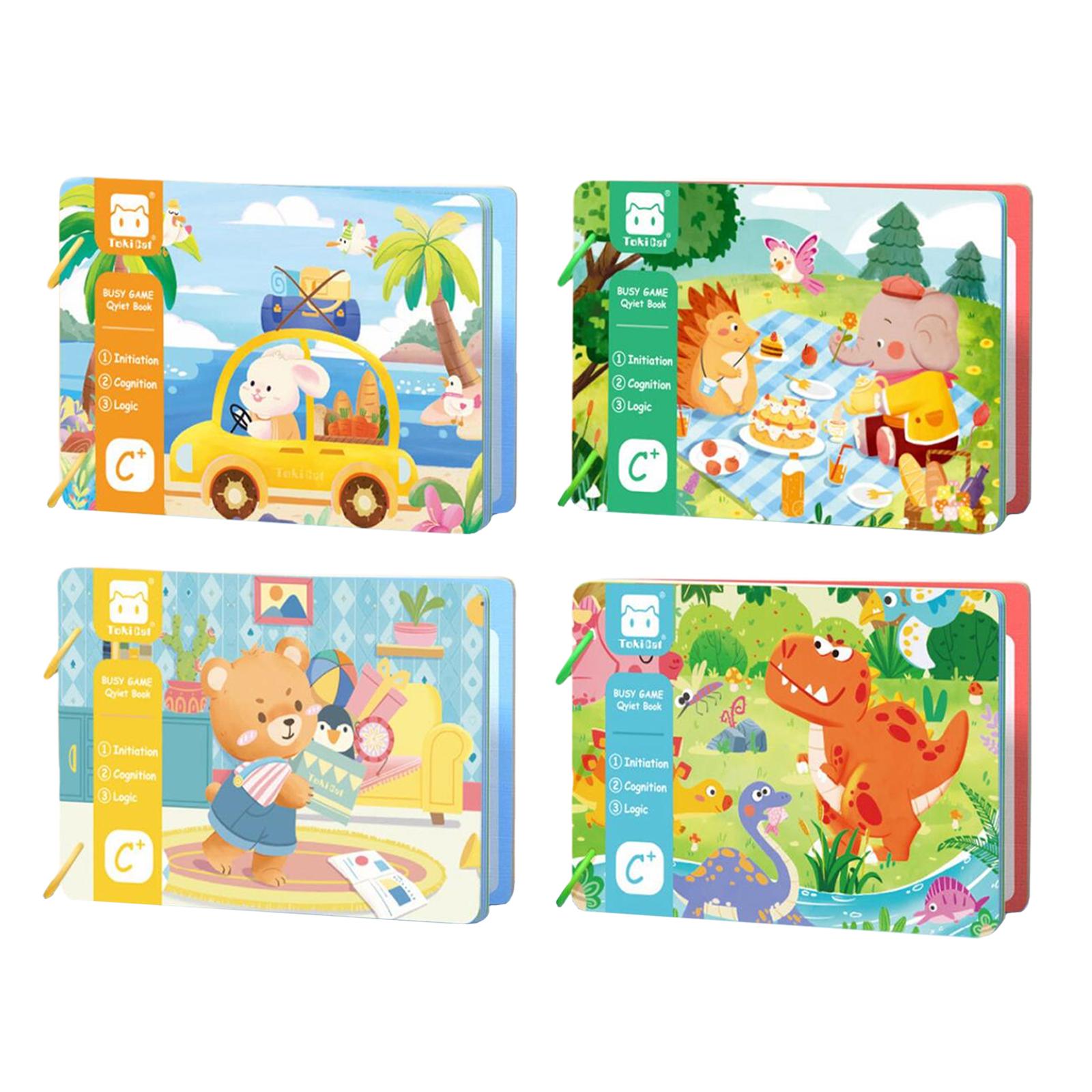 Baby Early Education Tear Book Portable Sensory Toy Interactive Sticker Book bear