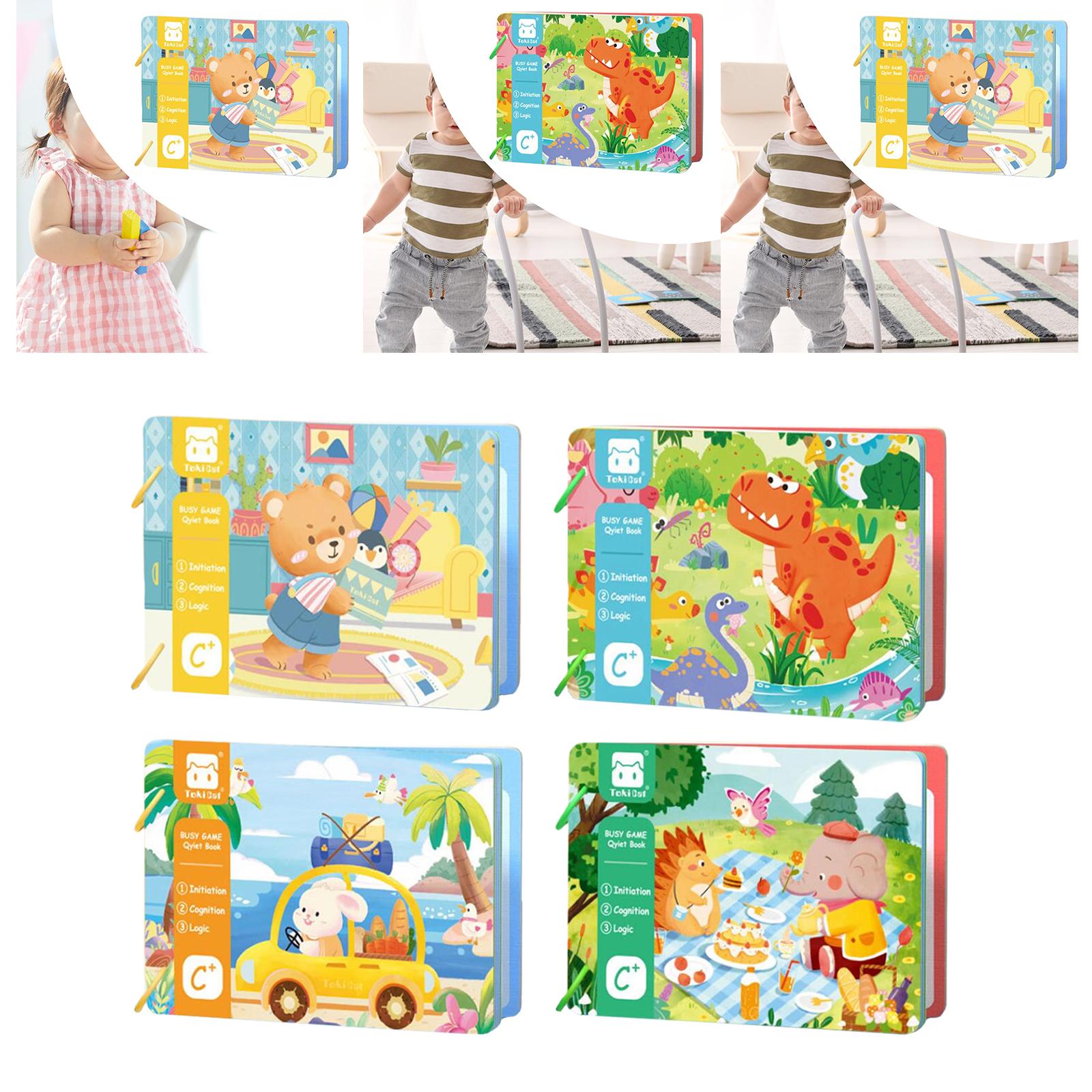 Baby Early Education Tear Book Portable Sensory Toy Interactive Sticker Book bear