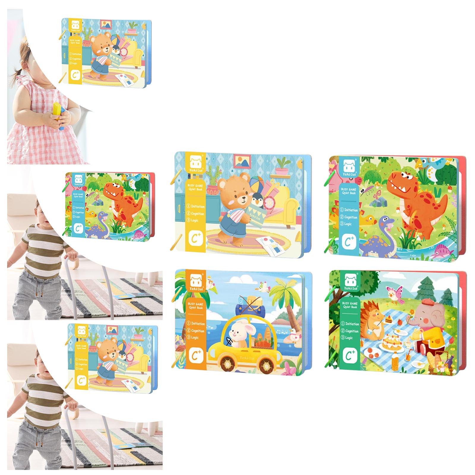 Baby Early Education Tear Book Portable Sensory Toy Interactive Sticker Book bear