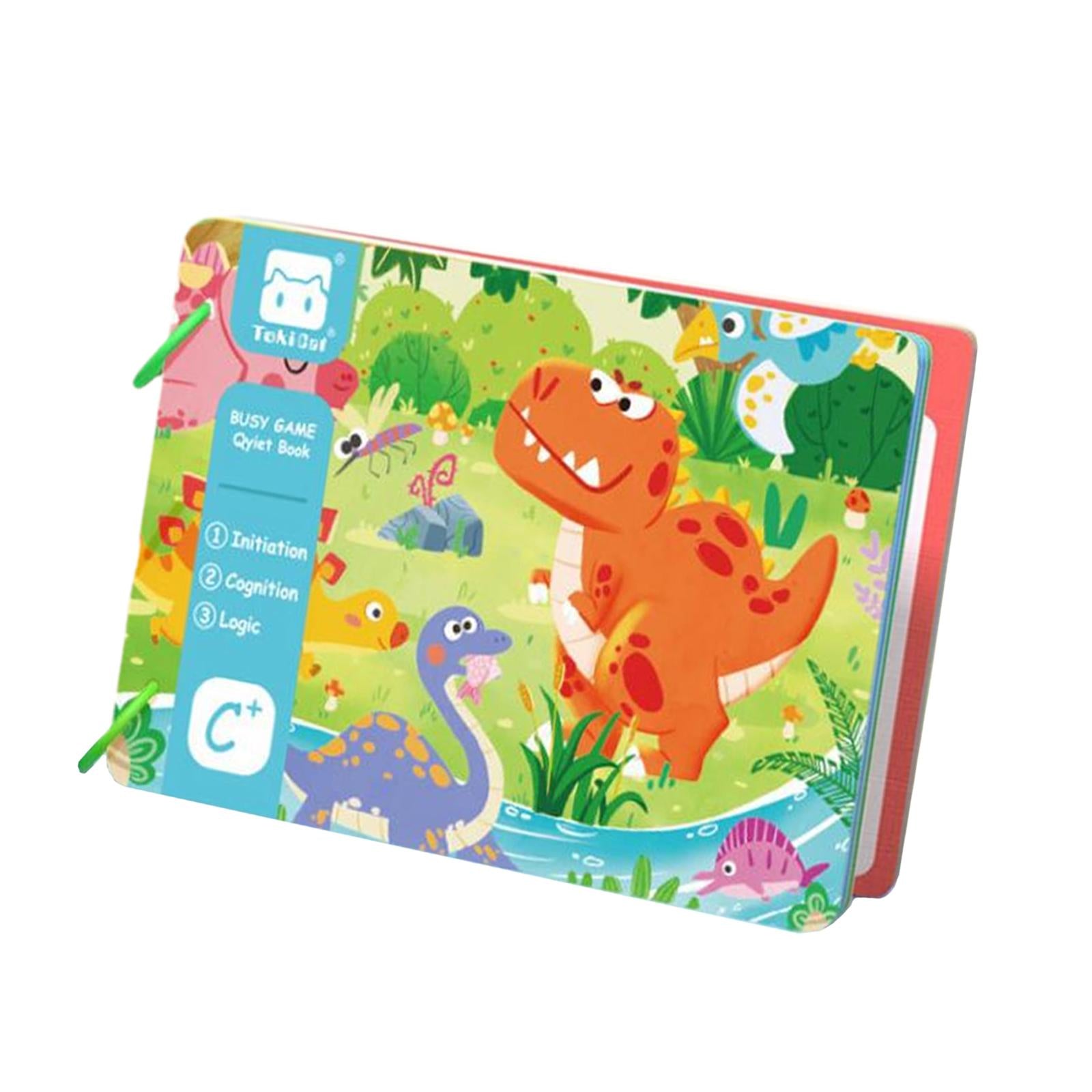 Baby Early Education Tear Book Portable Sensory Toy Interactive Sticker Book Dinosaur