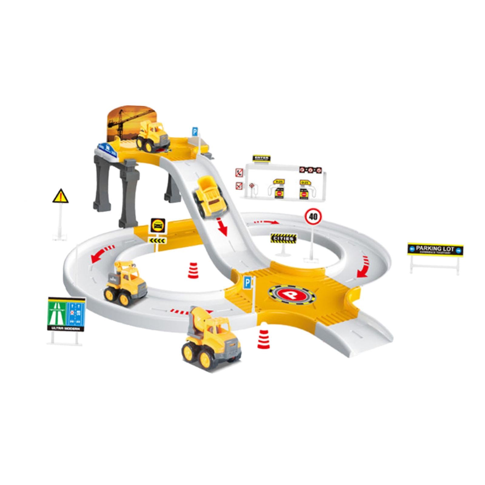 Boy Toy Aged 4-6 Sturdy Educational Car Kit Cartoon Preschool Car Games Toys Yellow Engineer Car