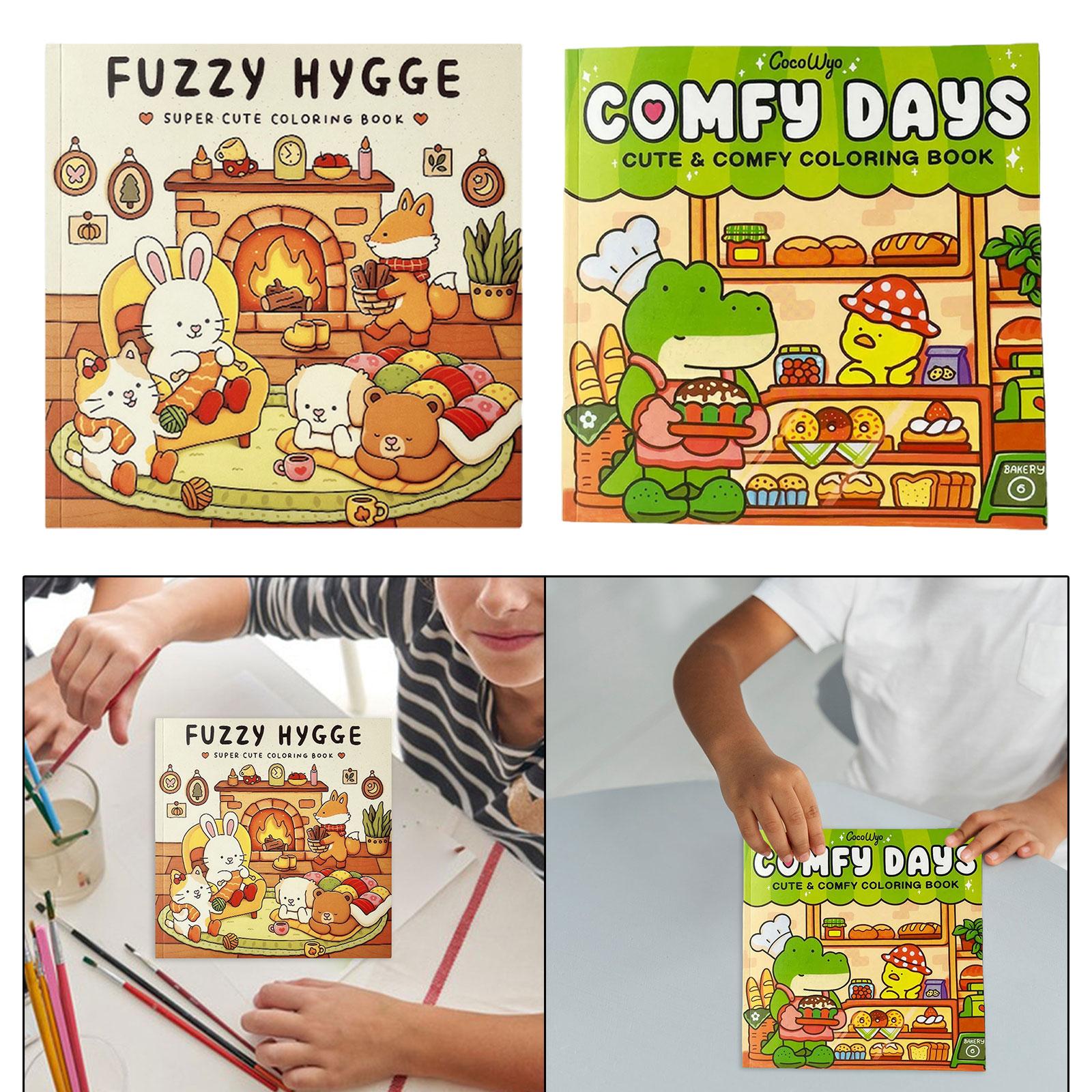 Coloring Book 21x21cm Travel Toy for Special Occasions Anniversaries Holiday fuzzy hygge
