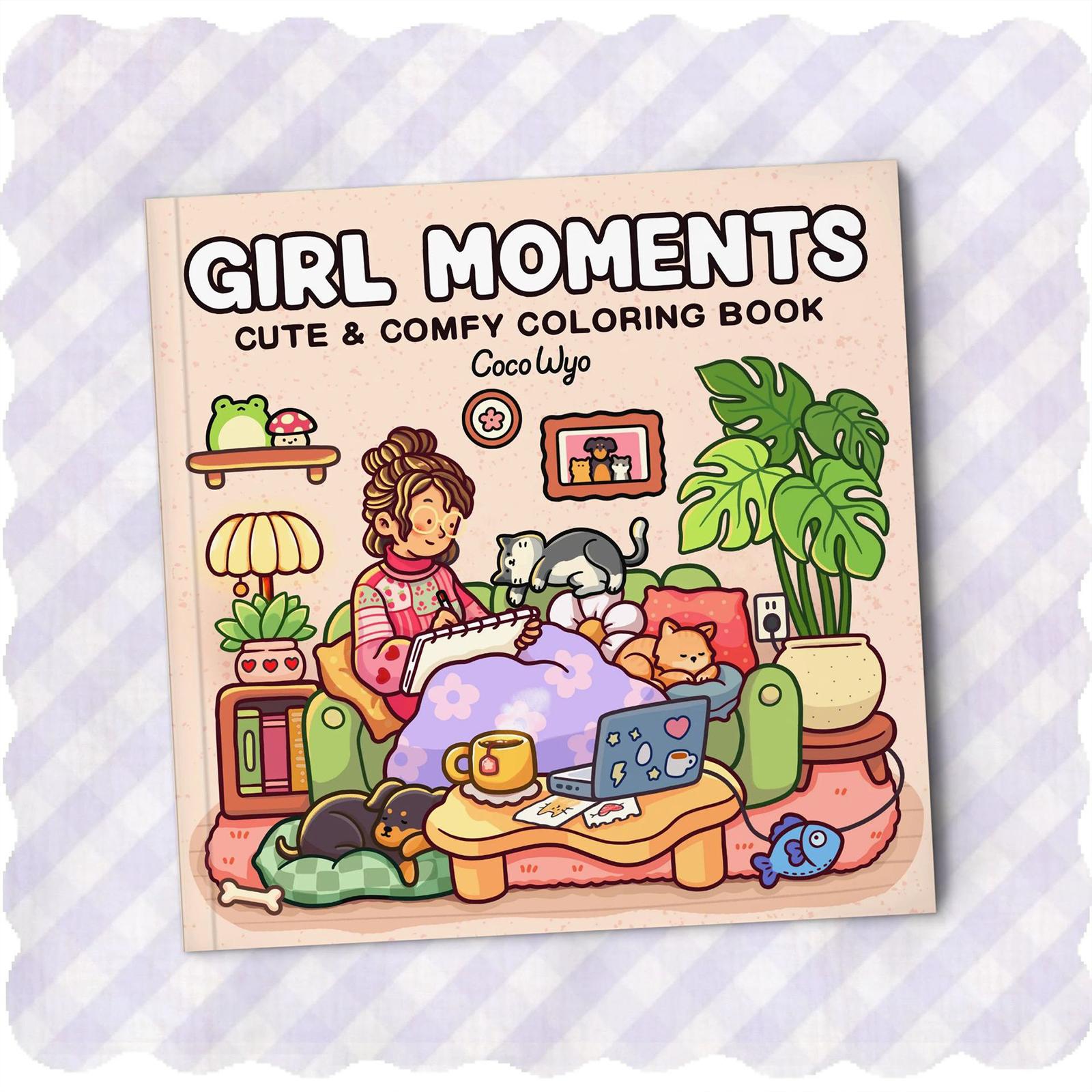 Coloring Book 21x21cm Portable Travel Toy for Birthday Holiday Anniversaries girl moments