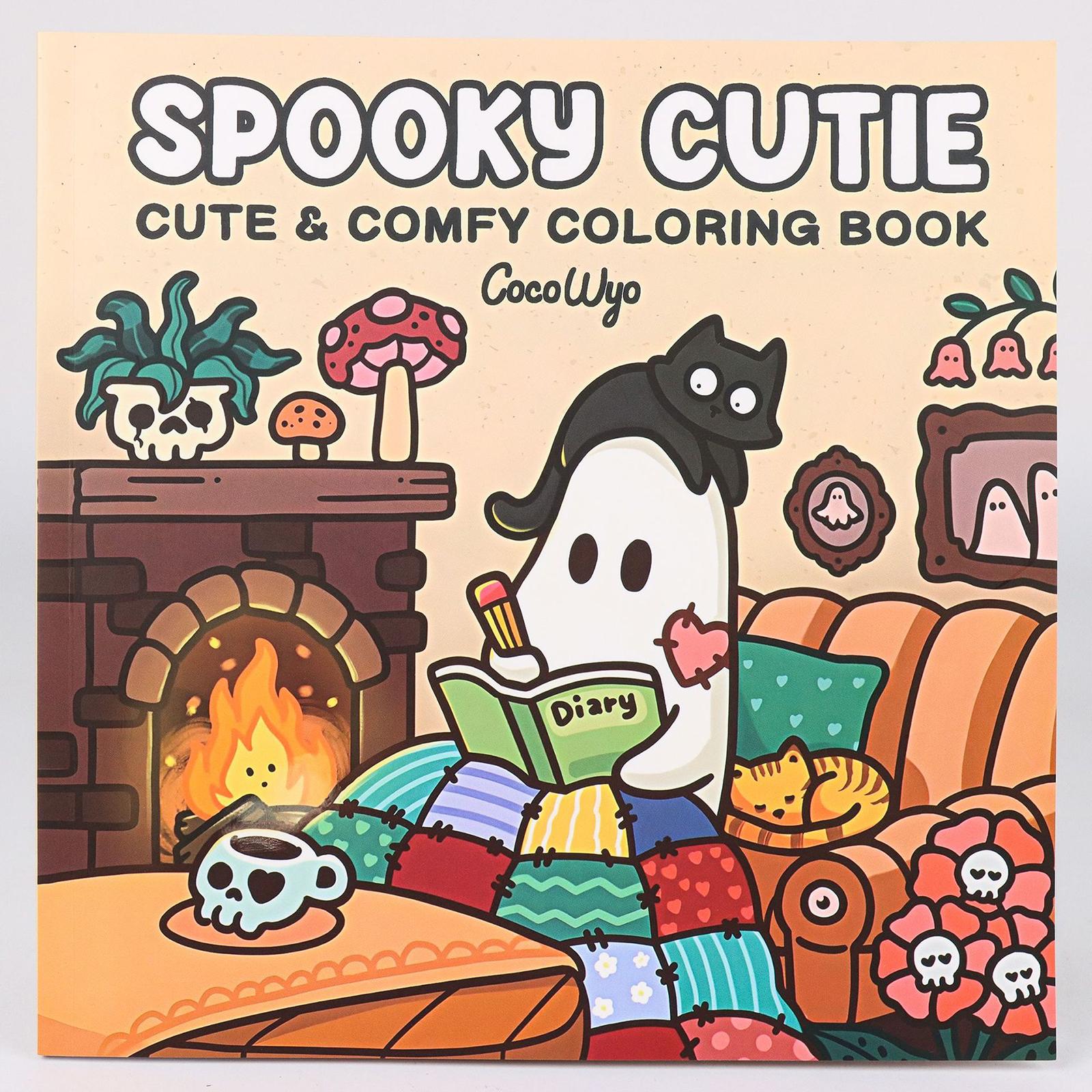Coloring Book 21x21cm Portable Travel Toy for Birthday Holiday Anniversaries spooky cutie