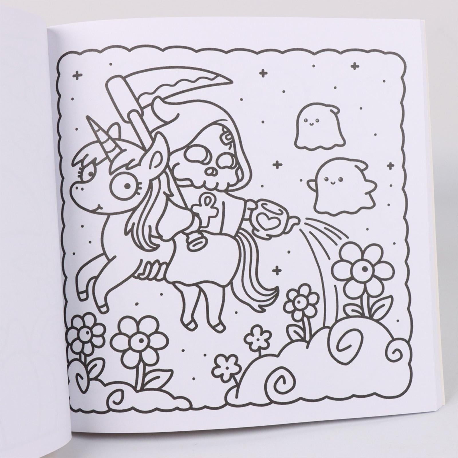 Coloring Book 21x21cm Portable Travel Toy for Birthday Holiday Anniversaries spooky cutie