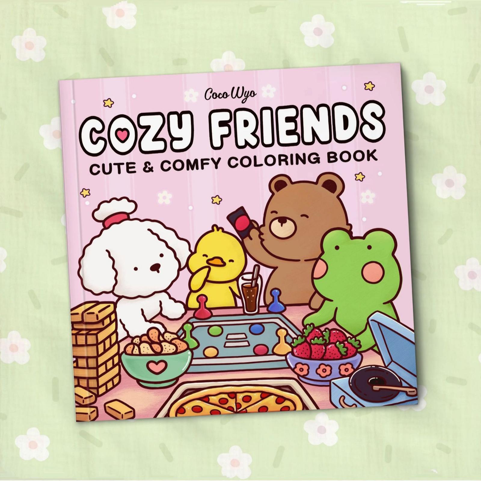 Coloring Book 21x21cm Portable Travel Toy for Birthday Holiday Anniversaries cozy friends