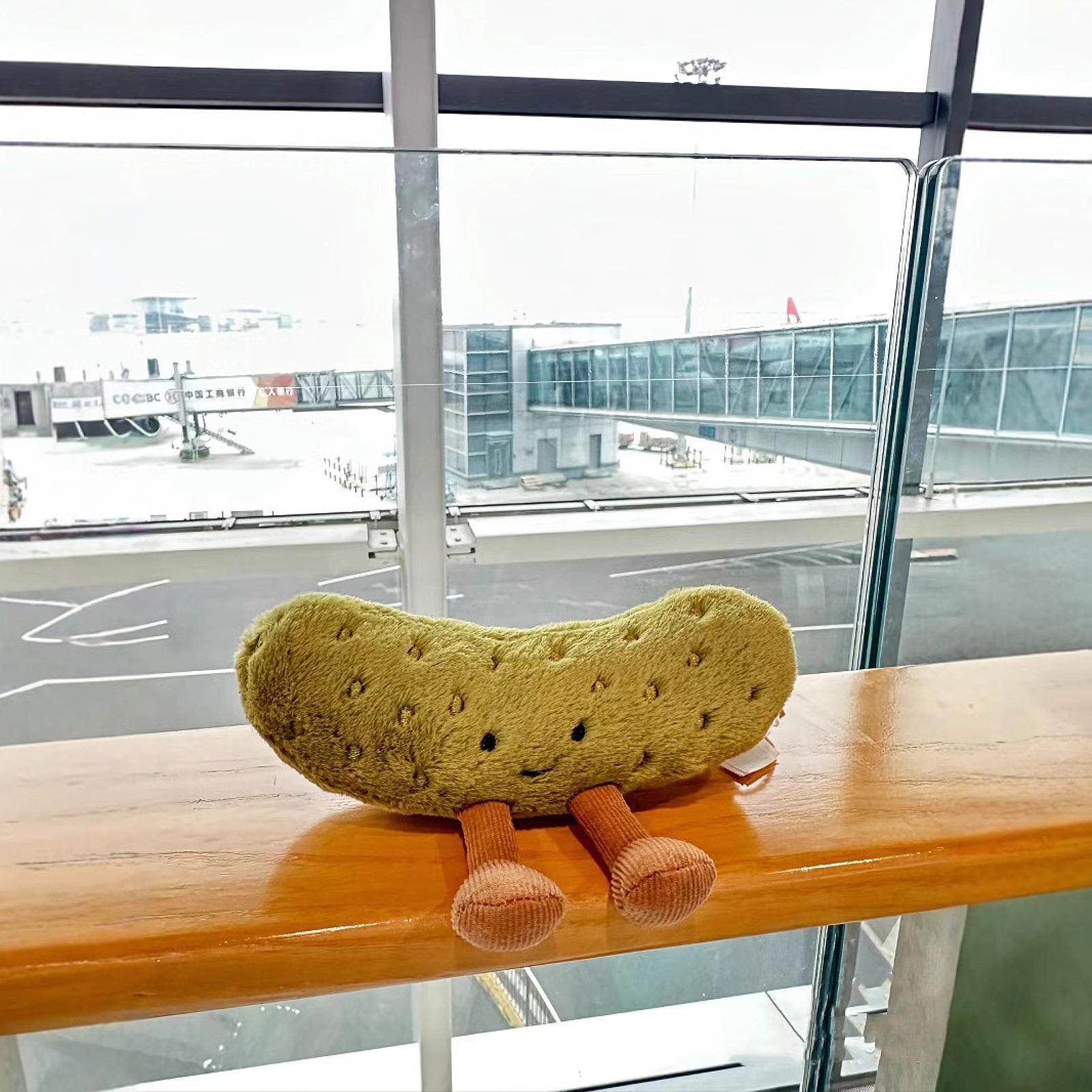 Cute Pickle Stuffed Animal Vegetable Toy Doll for Friends Coworkers Children 26cm