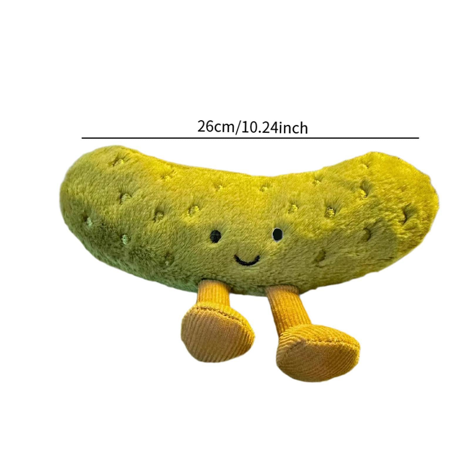 Cute Pickle Stuffed Animal Vegetable Toy Doll for Friends Coworkers Children 26cm