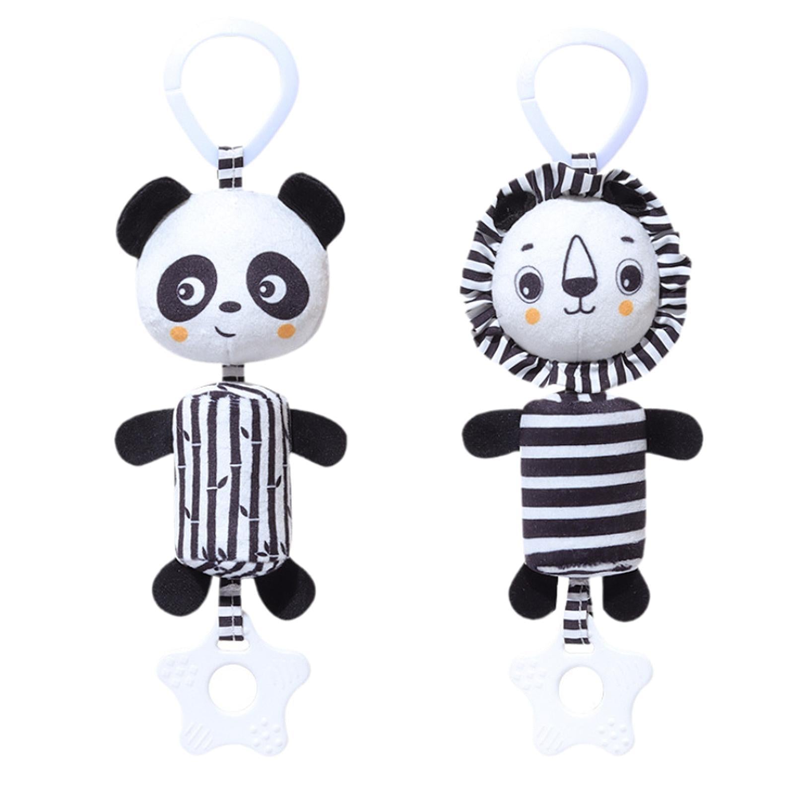 Cartoon Animal Stuffed Hanging Rattle Toys Wind Chime for Pushchair Baby Bed Panda Shape