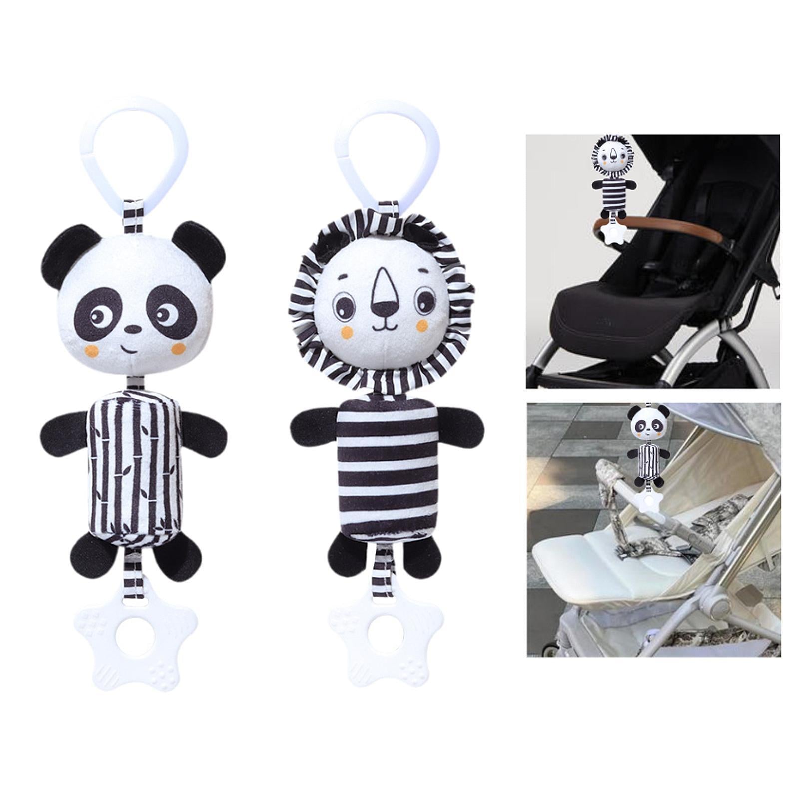 Cartoon Animal Stuffed Hanging Rattle Toys Wind Chime for Pushchair Baby Bed Panda Shape