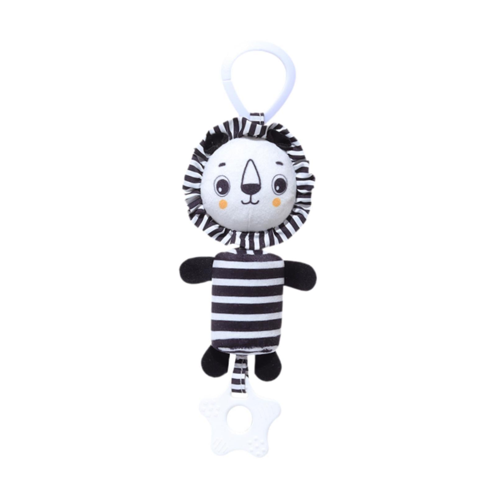 Cartoon Animal Stuffed Hanging Rattle Toys Wind Chime for Pushchair Baby Bed Lion Shape