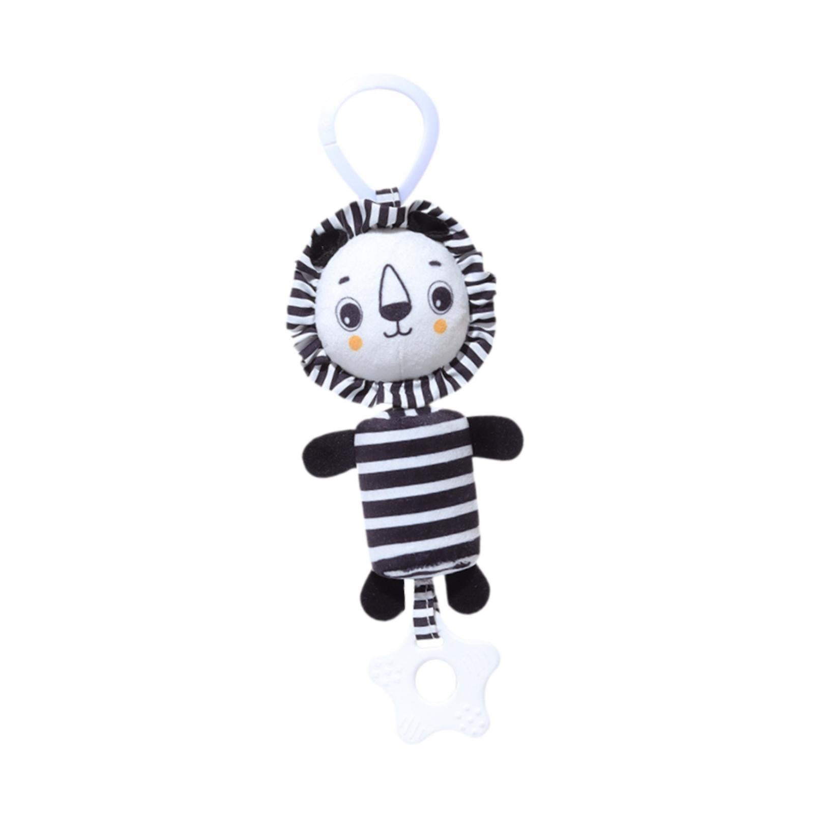 Cartoon Animal Stuffed Hanging Rattle Toys Wind Chime for Pushchair Baby Bed Lion Shape