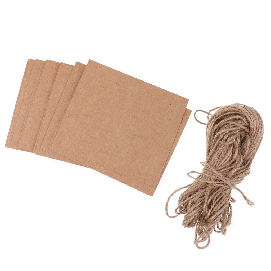 300 Pieces Vintage Kraft Blank Place Name Card Wedding Table Card Twine