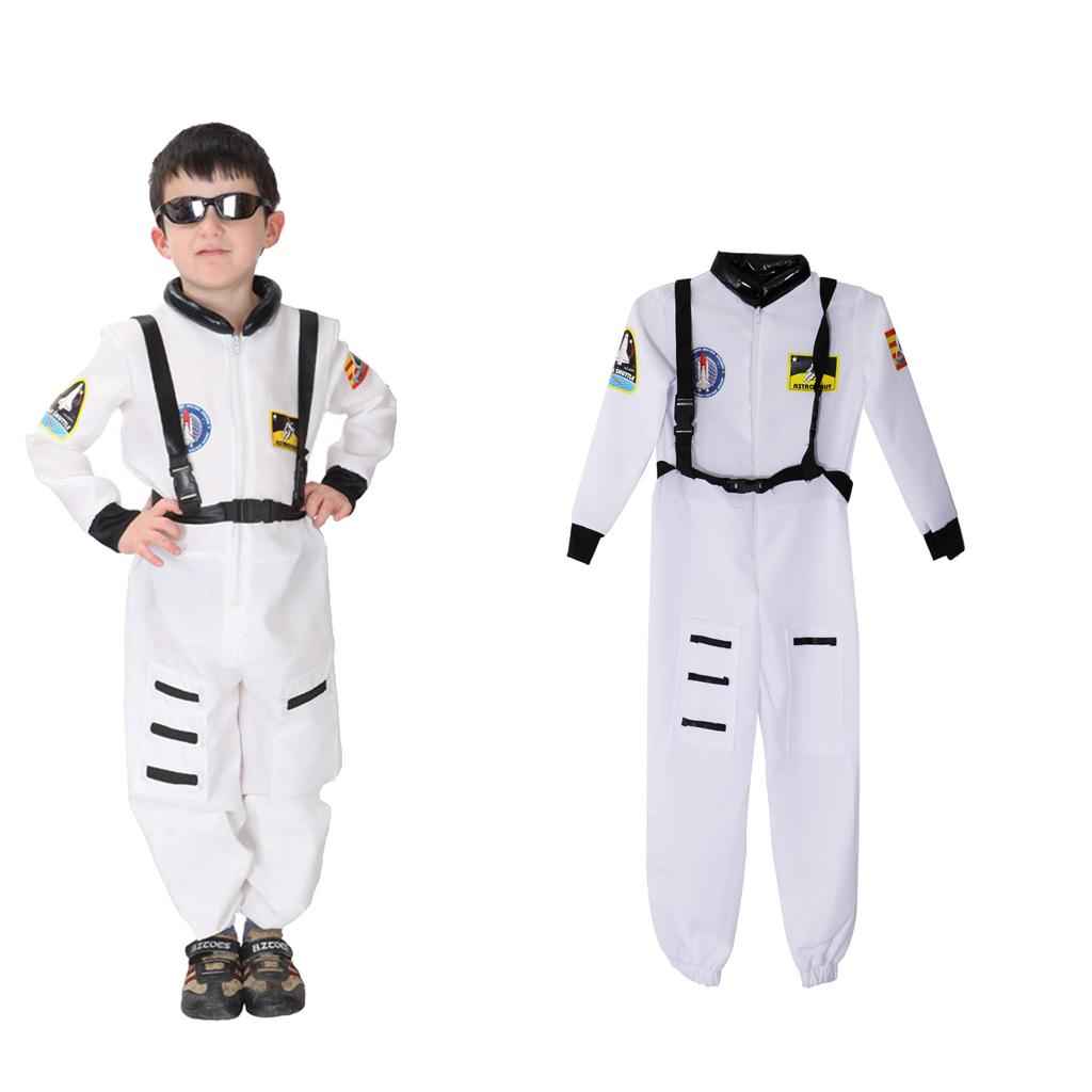 Kids Astronaut Costume Boys Spaceman Jumsuit Halloween Fancy Dress Outfit XL