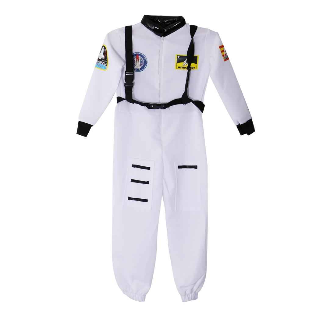 Kids Astronaut Costume Boys Spaceman Jumsuit Halloween Fancy Dress Outfit XL