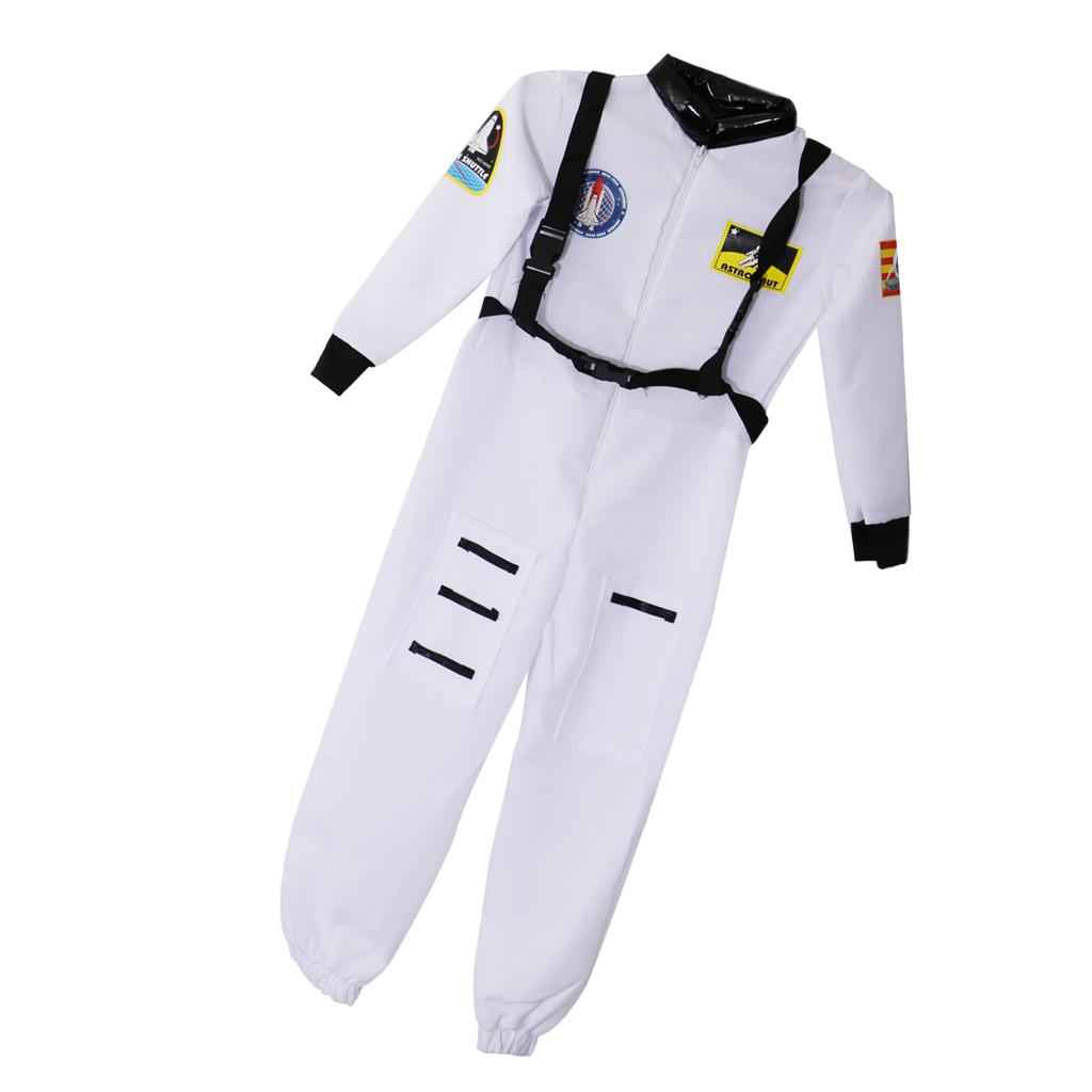Kids Astronaut Costume Boys Spaceman Jumsuit Halloween Fancy Dress Outfit XL