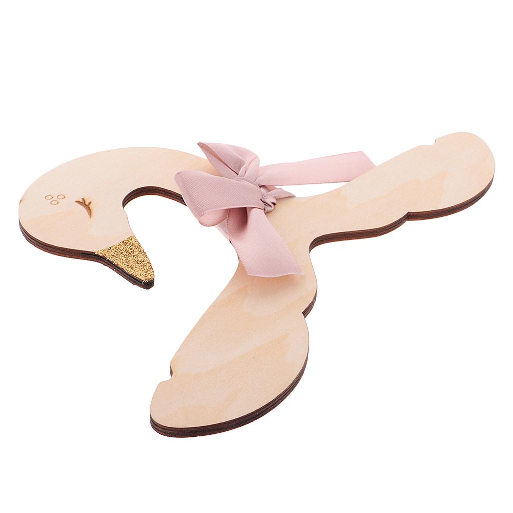 6x Cut Swan Pink Bow Baby Kids Room Nursery Wooden Coat Clothes Hook Hanger