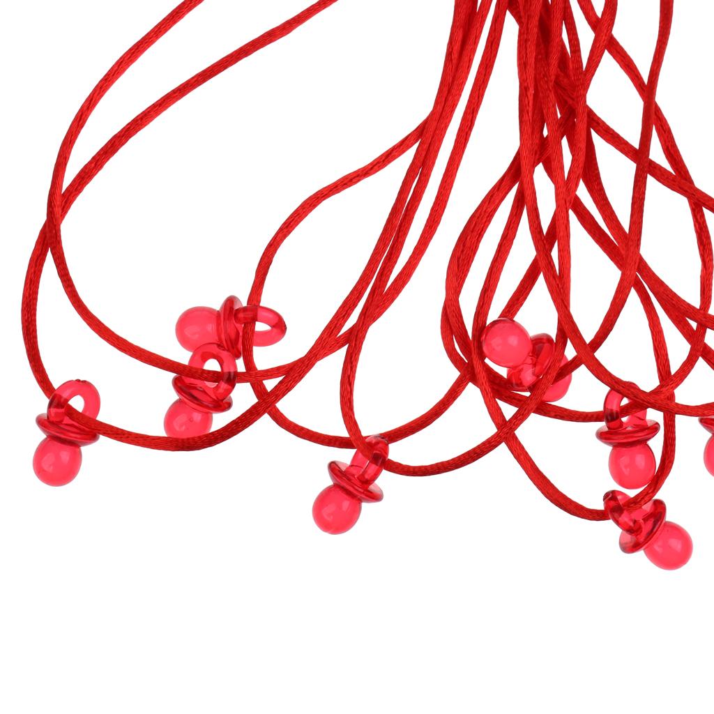 20pcs Mini Pacifier Necklaces Game Prizes Gifts Baby Shower Favor Red