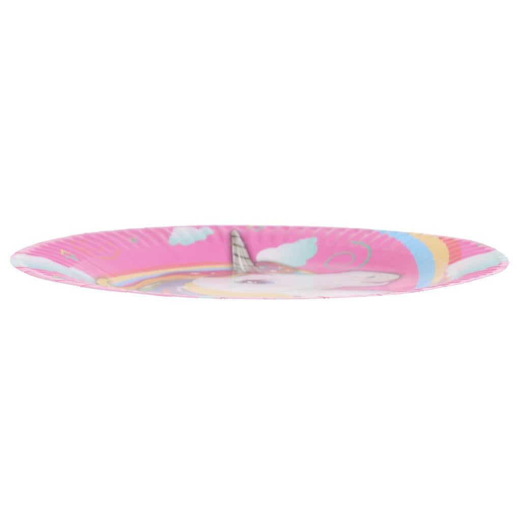 20 Pieces Magical Unicorn Paper Plate Birthday Party Disposable Tableware