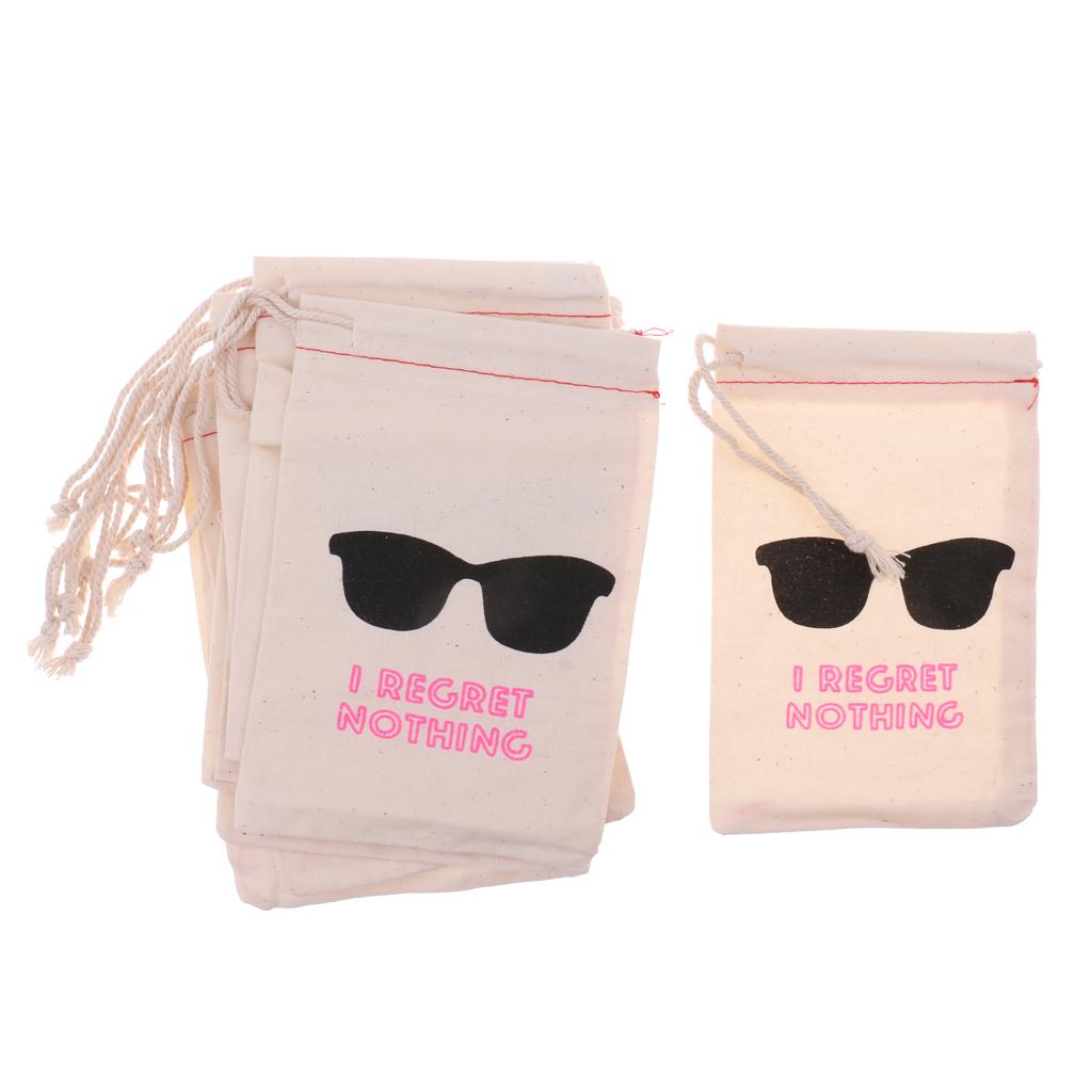 20pcs I REGRET NOTHING Cotton Muslin Favor Bags Bachelorette Party Hangover