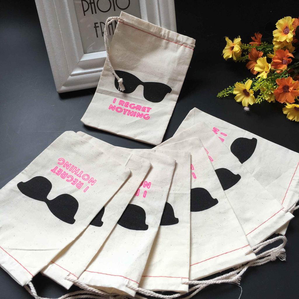 20pcs I REGRET NOTHING Cotton Muslin Favor Bags Bachelorette Party Hangover