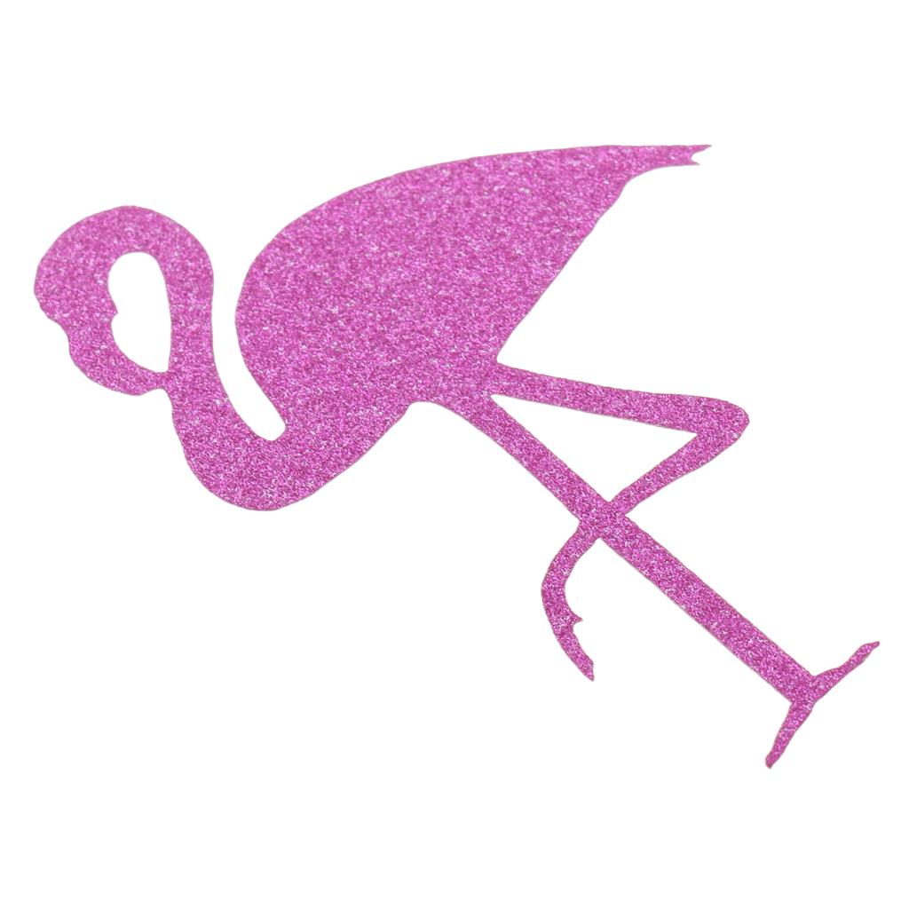 24pcs Glitter Paper Flamingo Stickers Bottle Cup Label Decals DIY Art Craft