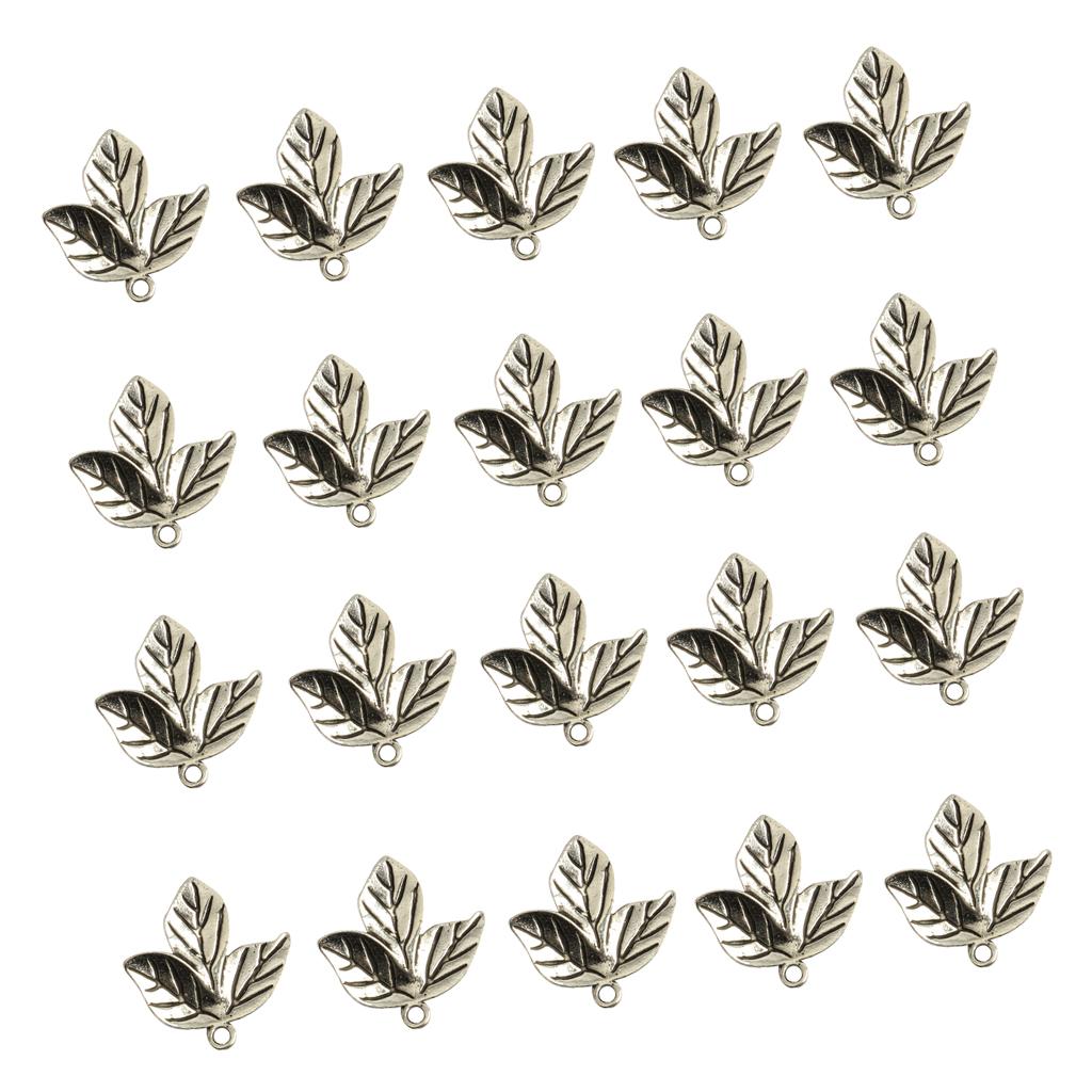 4x20 Pieces Alloy Leaves Leaf Charms Pendents Jewelry Making Clothes DIY Craft