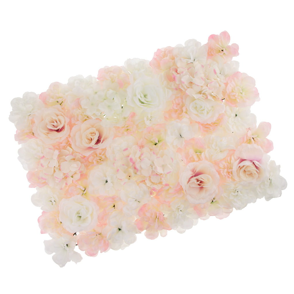 6pcs Artificial Rose Hydrangea Flower Wall Panels Wedding Venue Decoration