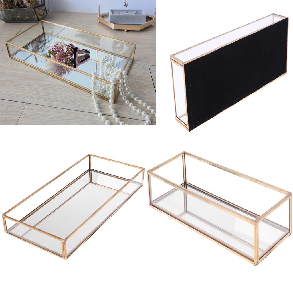 2pcs Geometric Glass Jewelry Box Terrarium Plant Succulent Planter Box