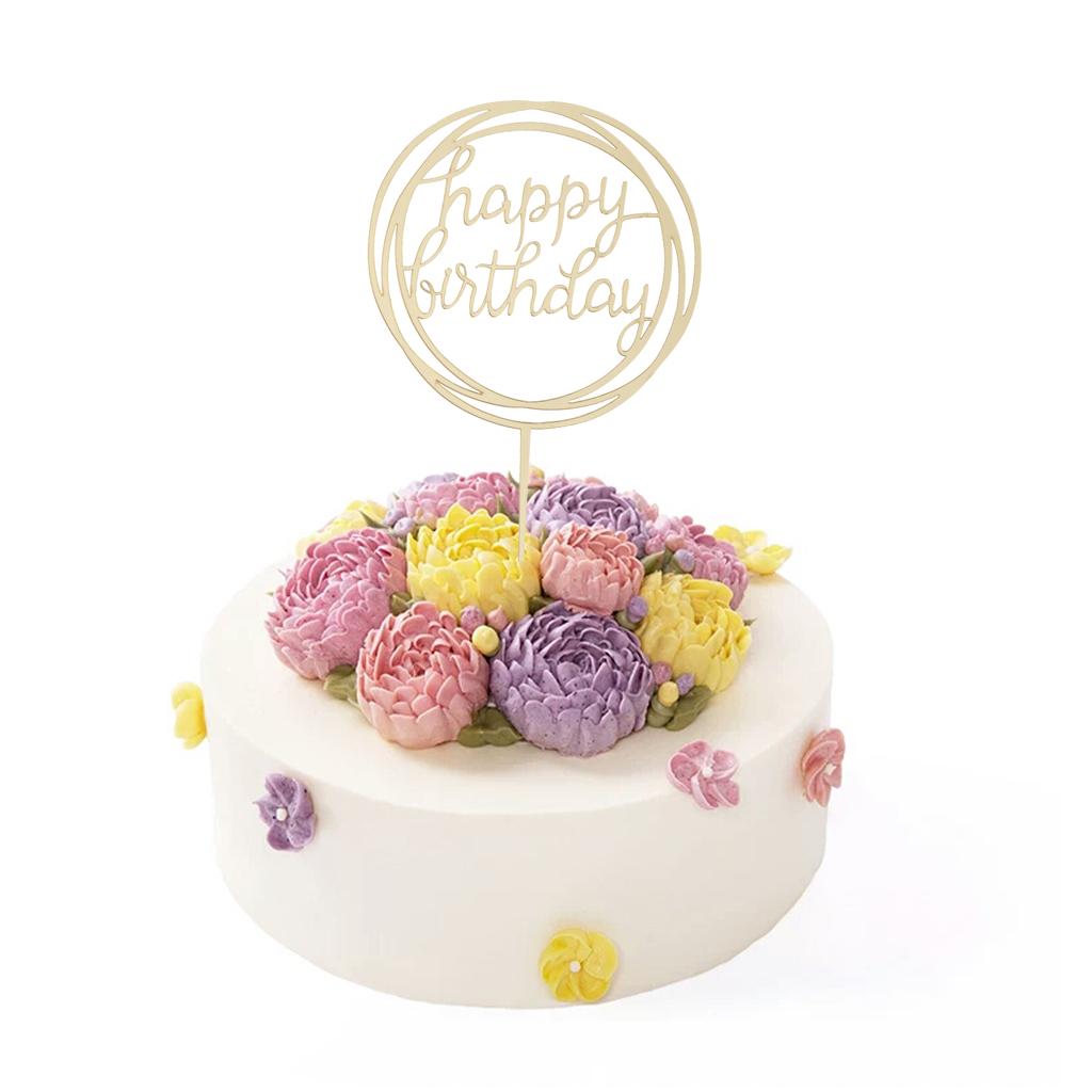 Acrylic Happy Birthday Cake Topper Party Supplies Gold