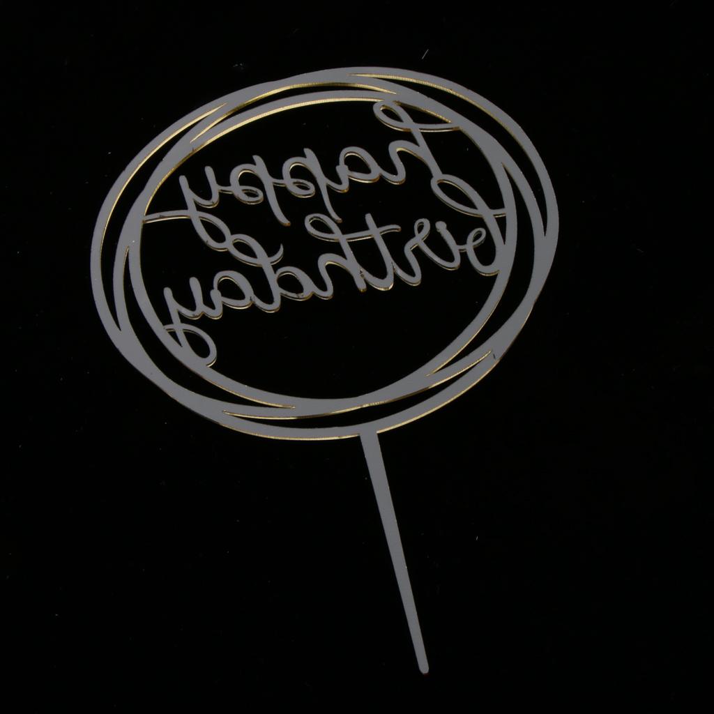 Acrylic Happy Birthday Cake Topper Party Supplies Gold