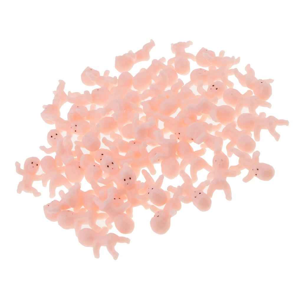 50pcs Mini Newborn Baby Doll Toy Baby Shower Decor Party Bag Filler  Pink