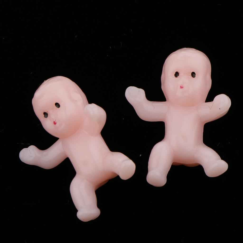 50pcs Mini Newborn Baby Doll Toy Baby Shower Decor Party Bag Filler  Pink