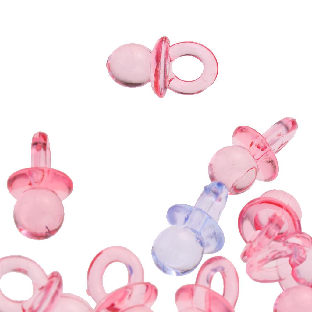 200pcs Mini Pacifier Charms Game Prizes Gifts Baby Shower Favor Pink Blue