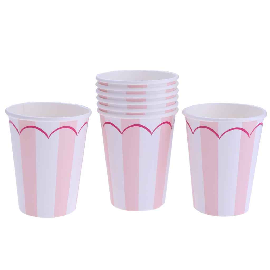 8Pcs Disposable Drinking Cups for Wedding Birthday Party Decoration Pink